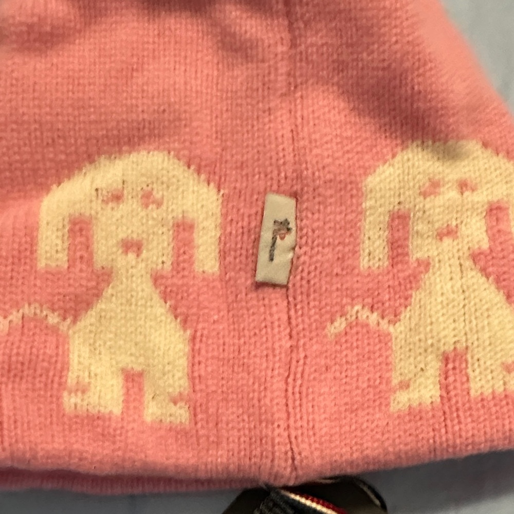 Moncler Kids Pink and Cream Dog Beanie - Picture 4 of 6